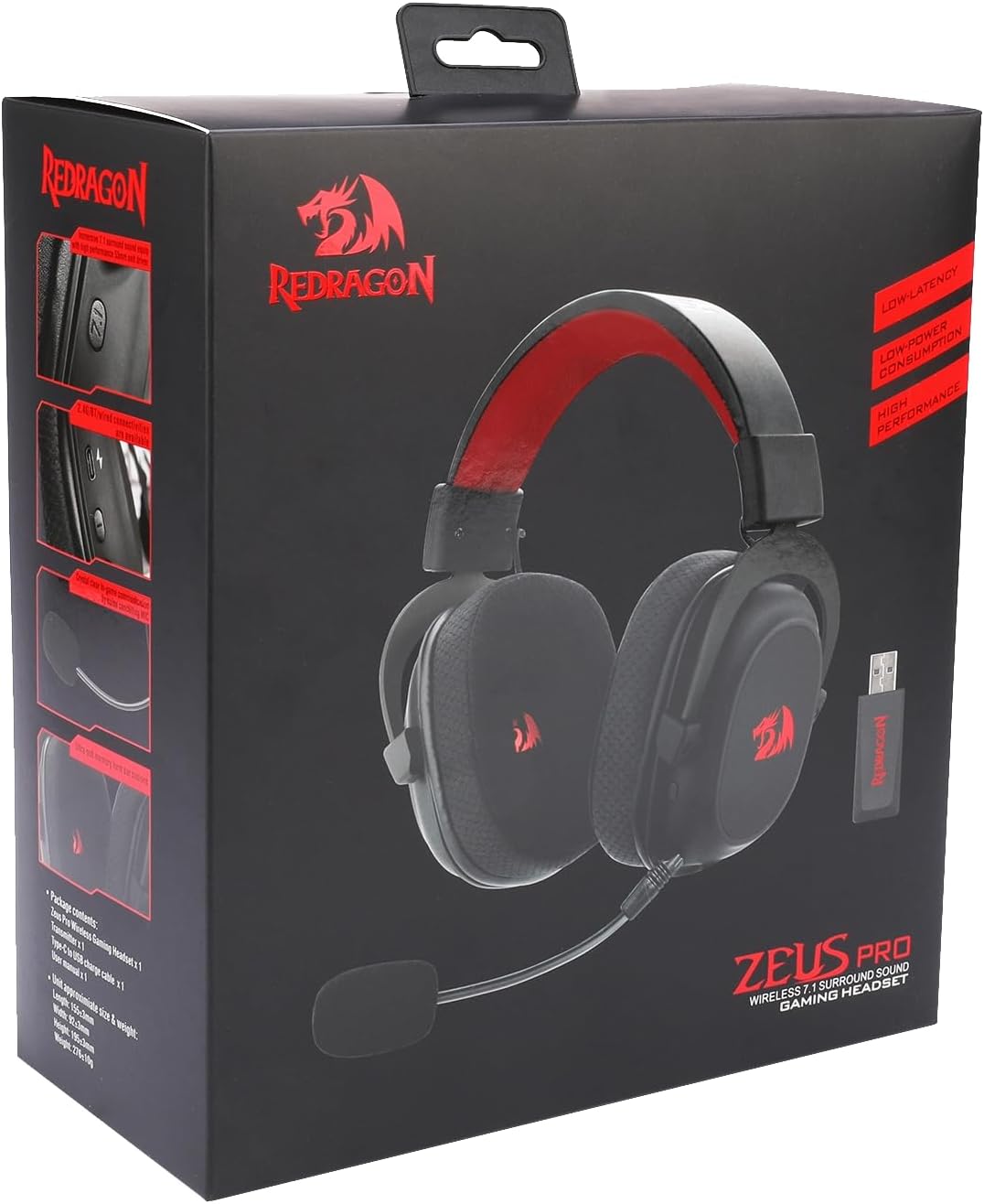 Headset Gamer Redragon Zeus Pro Preto Sem Fio 7.1 H510-PRO