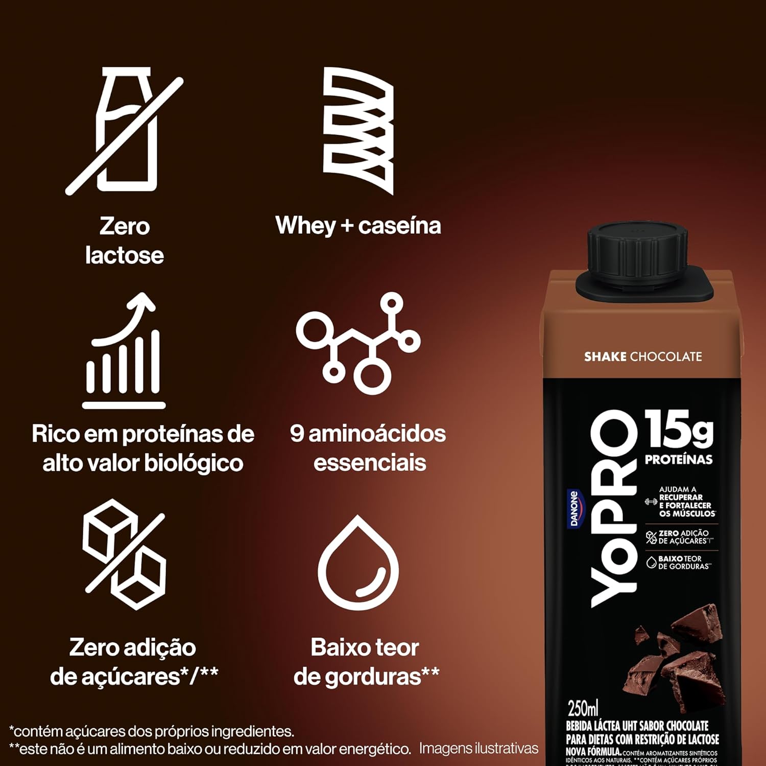 Pack YoPRO Bebida Láctea UHT Chocolate 15g de proteínas 250ml - 24 unidades
