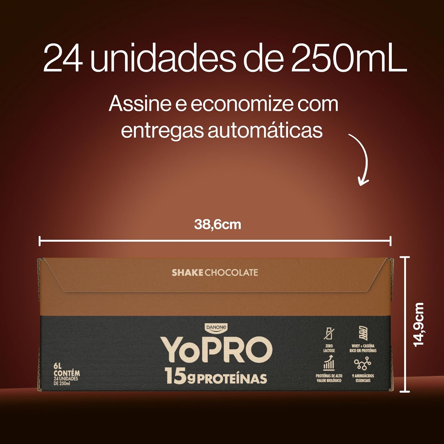 Pack YoPRO Bebida Láctea UHT Chocolate 15g de proteínas 250ml - 24 unidades