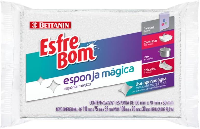 EsfreBom - Esponja Mágica, Conjunto com 3 unidades, Bettanin