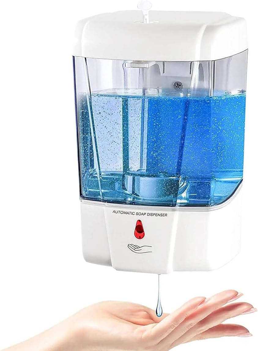 Dispenser de Parede Automático，Dispensador de Sabonete com Sensor Infravermelho, Resposta Ultra-Rápida, Pode ser Montado na Parede, Compatível com Sabonete Líquido, Gel de Álcool, Detergente, 700 ml.
