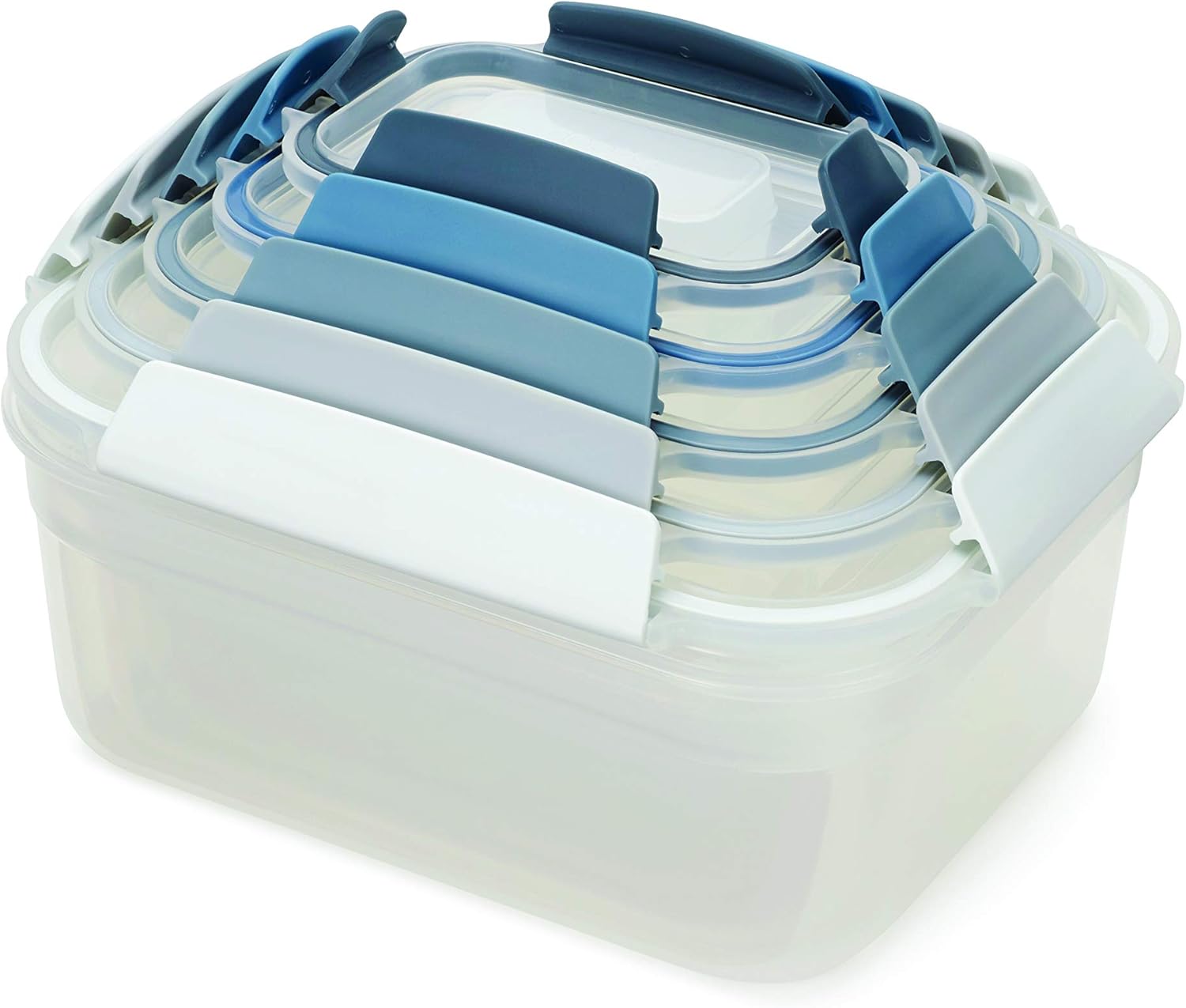 Joseph Joseph Conjunto de recipientes de armazenamento de alimentos de plástico com trava hermética à prova de vazamento, 10 peças, céu