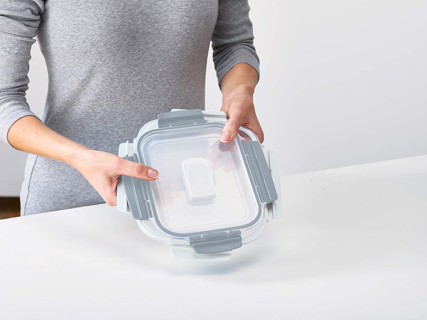 Joseph Joseph Conjunto de recipientes de armazenamento de alimentos de plástico com trava hermética à prova de vazamento, 10 peças, céu