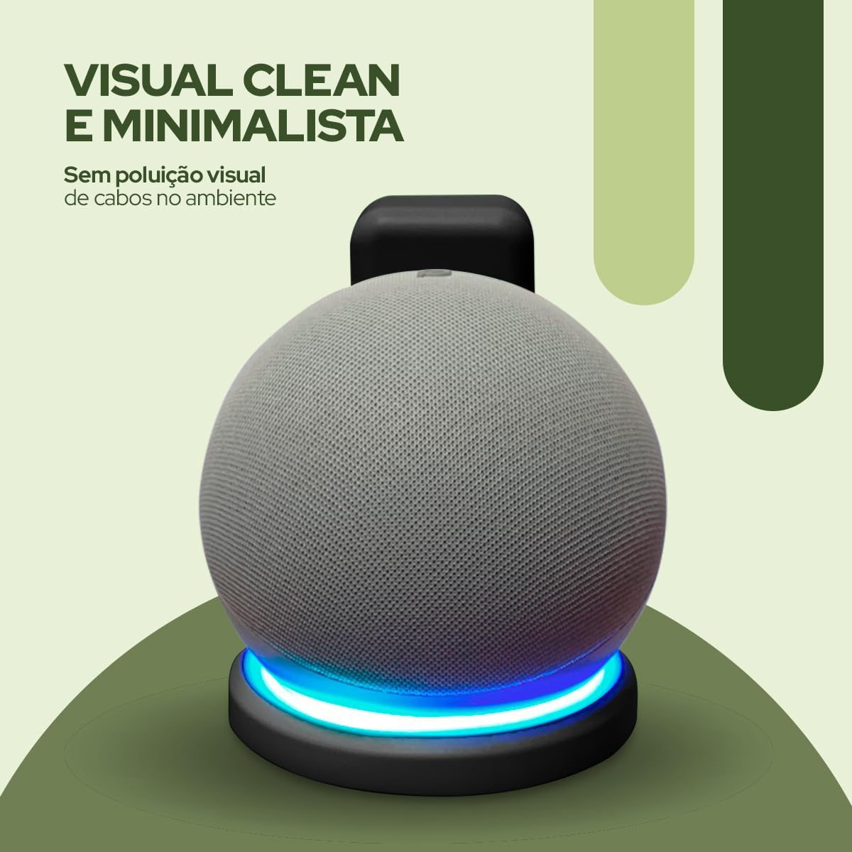 WB Suporte de tomada para Smart Speaker Alexa Echo Dot Amazon 5 e 4 Geração Preto