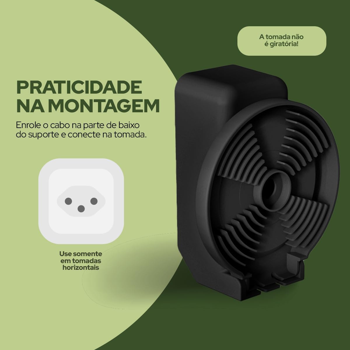 WB Suporte de tomada para Smart Speaker Alexa Echo Dot Amazon 5 e 4 Geração Preto