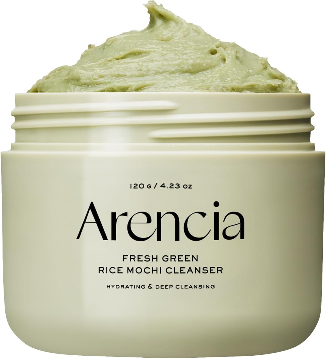 ARENCIA Korean Rice Cake Face Cleanser & Daily Scrub - Moisturizing, Brightening & Deep-Cleansing - All Skin Types, Vegan, Organic - with Rice Powder, Rice Water & Green Tea (4.23oz)