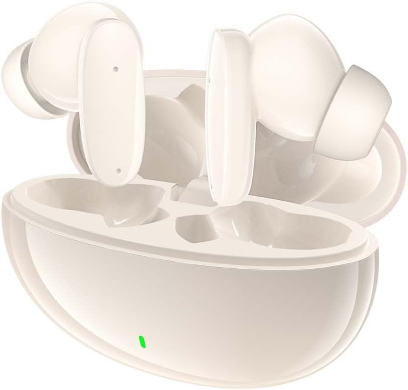 Fone de Ouvido Bluetooth Sem Fio 5.3, Bateria 24H, Modo de Fone Ouvido único e Dois Compatível iOS Android, 360 Estéreo Graves Potentes, Chipset de Redução para Músicas, Chamadas e Games, Cáqui