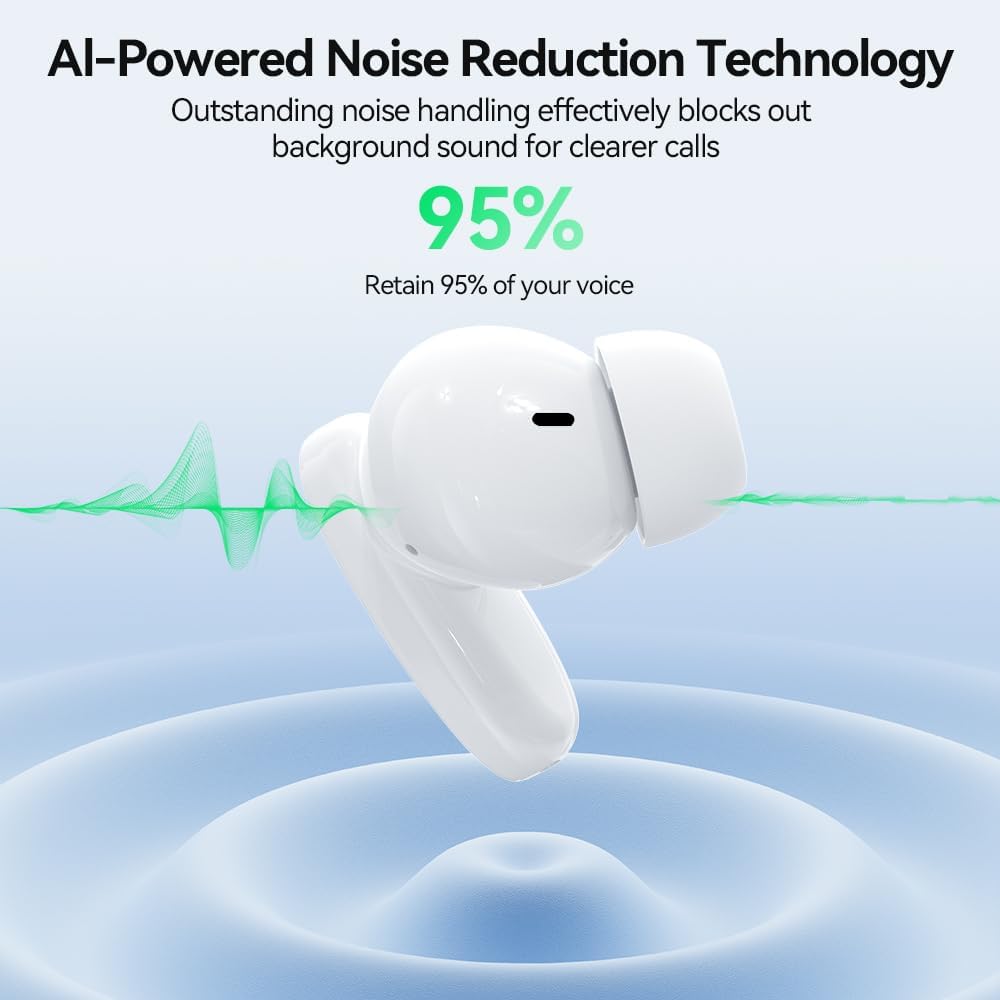 Fone de Ouvido Bluetooth Sem Fio 5.3, Bateria 24H, Modo de Fone Ouvido único e Dois Compatível iOS Android, 360 Estéreo Graves Potentes, Chipset de Redução para Músicas, Chamadas e Games, Cáqui